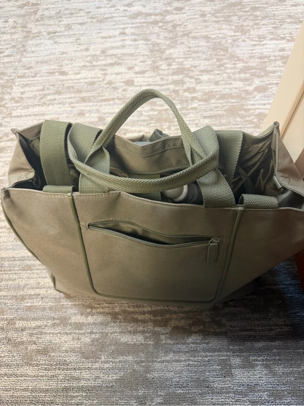 BEIS Olive Green Laptop Tote Bag